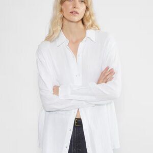 NWT Aritzia LITTLE MOON AirPlush Cotton Sail Shirt WHITE L